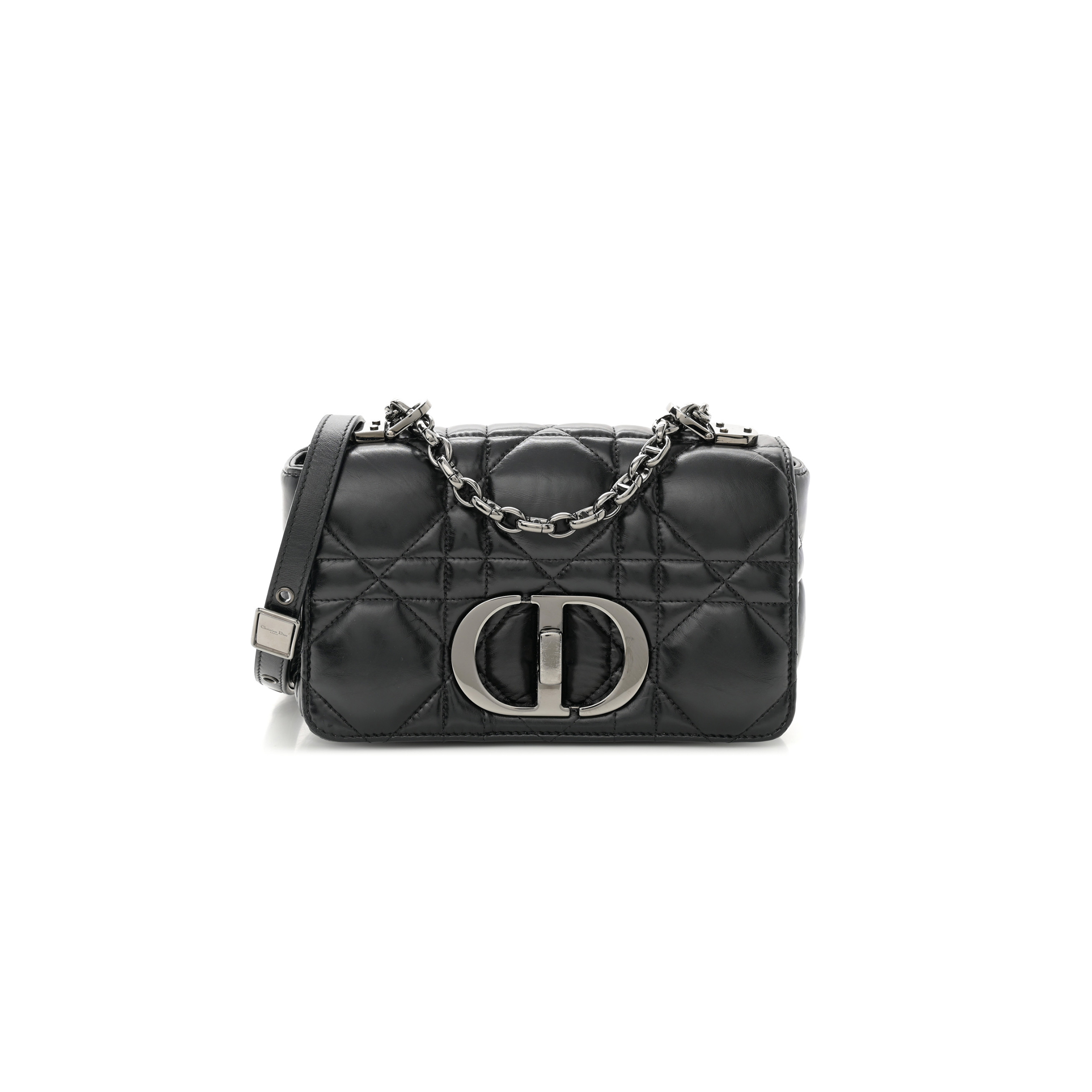 DIOR CALFSKIN MACROCANNAGE SMALL CARO BAG BLACK (20*12*7cm) 